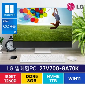 LG 일체형 PC 27V70Q-GA70K 인텔 12세대 i7 27인치 윈도우11 올인원PC