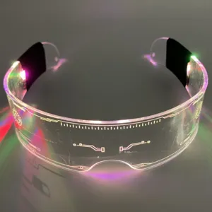 사이버펑크 싱글 듀얼 네온 불빛 led 안경 고글 선글라스