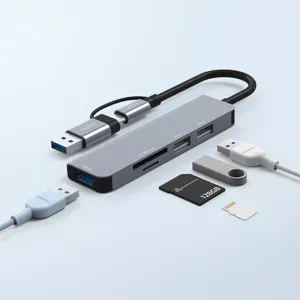 morac 프로토 5포트 USB 젠더 C타입 멀티 허브 MR-HUB5, 단품