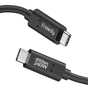 프리디 USB-IF USB4(썬더볼트4) 240W 40Gbps 케이블 2M, 1개, 블랙, 2m