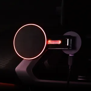 카슈아 차량용 맥세이프 LED 휴대폰 고속 무선 충전 거치대 CO-HD02, 블랙, CO-HD02