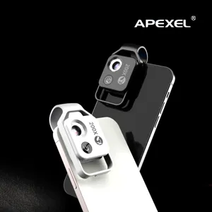 APEXEL 200배율 스마트폰 매크로 접사 현미경 디지털 LED 렌즈 CPL 포함