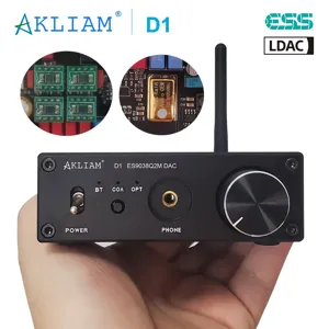 AkLIAM D1 ES9038Q2M DAC QCC5125 블루투스 DAC 보드 APTX-HD LDAC HIFI 사운드 디코더 Rod Rain Audio