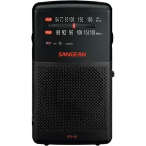 Sangean 산진 SR-35 AM FM 포켓 아날로그 라디오 블랙